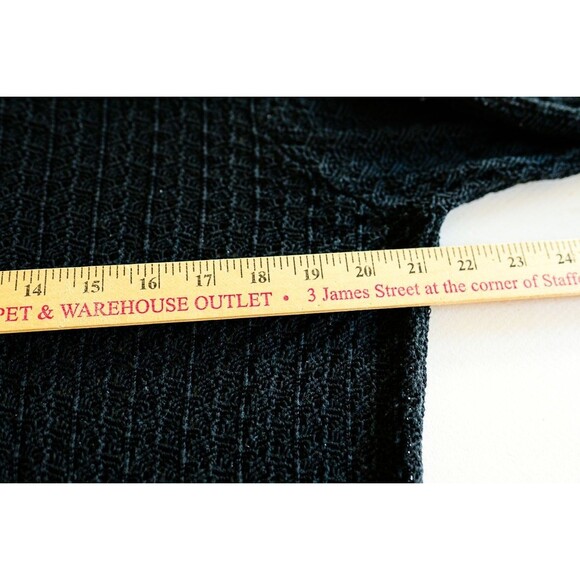 David Brooks XL Silk crochet black button down sweater cardigan goth witchy - Picture 4 of 6